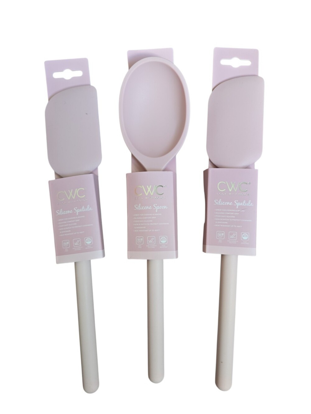 NWT Cook‎ With Color 3 Pc Silicone Kitchen Utensil Set Spoon & Spatulas BPA Free